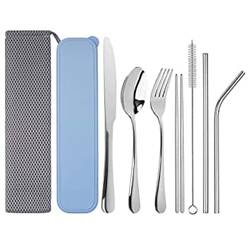Travel Cutlery Set Camping Reusable Flatware Spoon Portable Fork Chopsticks Case